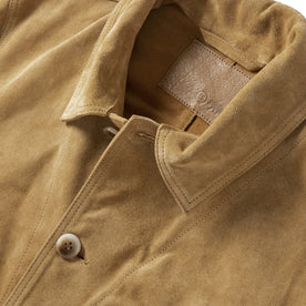 material shot of the collsr on The Ojai Jacket in Cognac Suede
