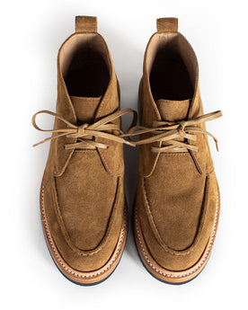 material shot of the top of The Rambler Chukka in Mushroom Suede, Footwear by Taylor Stitch