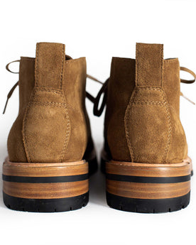 material shot of the back of The Rambler Chukka in Mushroom Suede, Footwear by Taylor Stitch