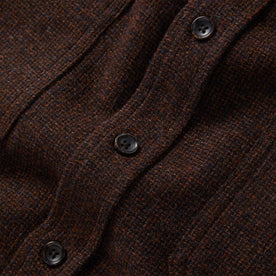 material shot of the buttons on The Service Shirt in Ginger Melange Wool