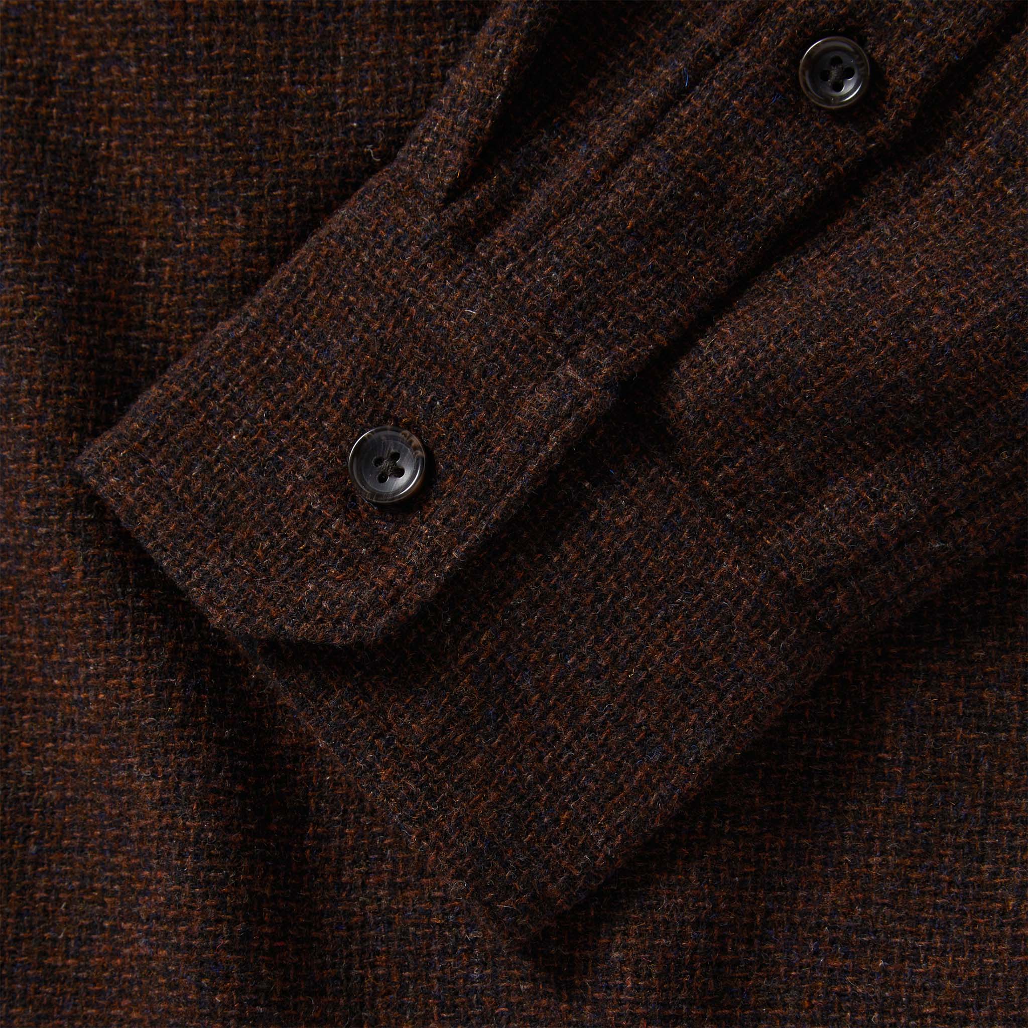 material shot of the cuffs on The Service Shirt in Ginger Melange Wool, Wovens by Taylor Stitch