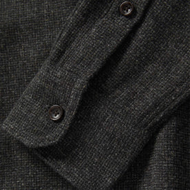 material shot of the cuff on The Service Shirt in Olive Melange Wool