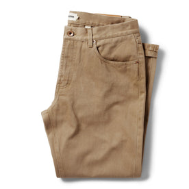 flatlay of The Slim All Day Pant in Washed Tobacco Selvage folded