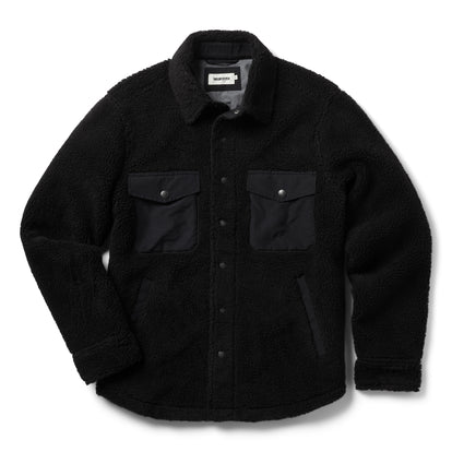 flatlay of The Timberline Jacket in Onyx Sherpa