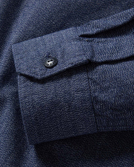 material shot of the cuffs on The Utility Shirt in Navy Jaspe, Wovens by Taylor Stitch