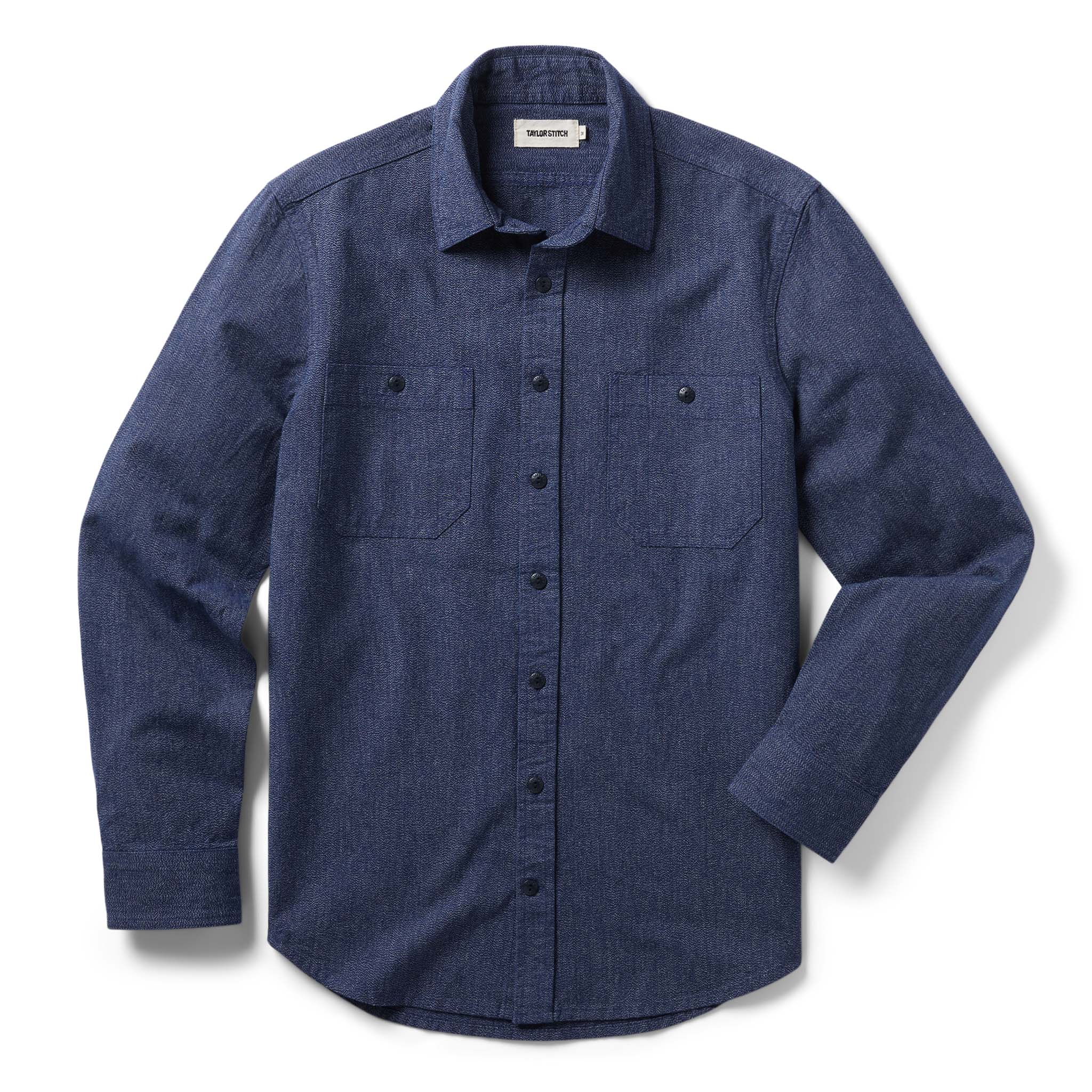 flatlay of The Utility Shirt in Navy Jaspe, Wovens by Taylor Stitch
