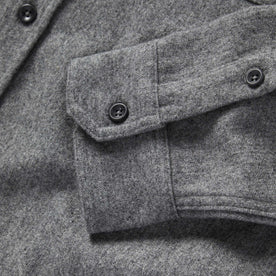 material shot of the cuffs on The Utility Shirt in Ash Donegal Wool