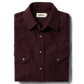 flatlay of The Western Shirt in Nutmeg Donegal, Wovens by Taylor Stitch