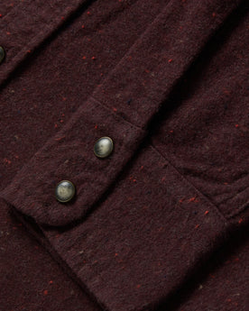 material shot of the cuffs on The Western Shirt in Nutmeg Donegal, Wovens by Taylor Stitch