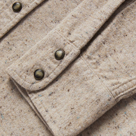 material shot of the cuffs on The Western Shirt in Oat Donegal