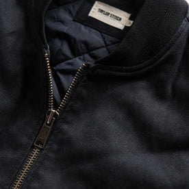 material shot of the zipper on The Workhorse Vest in Coal Boss Duck
