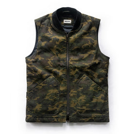 flatlay of The Workhorse Vest in Camo Boss Duck