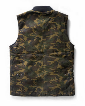 flatlay of the back of The Workhorse Vest in Camo Boss Duck, Outerwear by Taylor Stitch