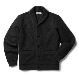 The Weekend Cardigan in Charcoal Herringbone Wool - featured image
