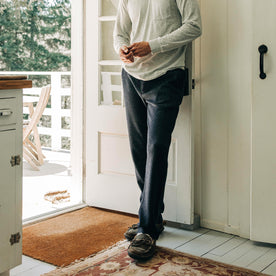 The Weekend Pant in Navy Herringbone Wool - featured image