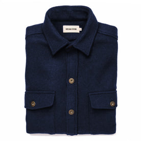 The Explorer Shirt in Navy Boiled Wool - featured image