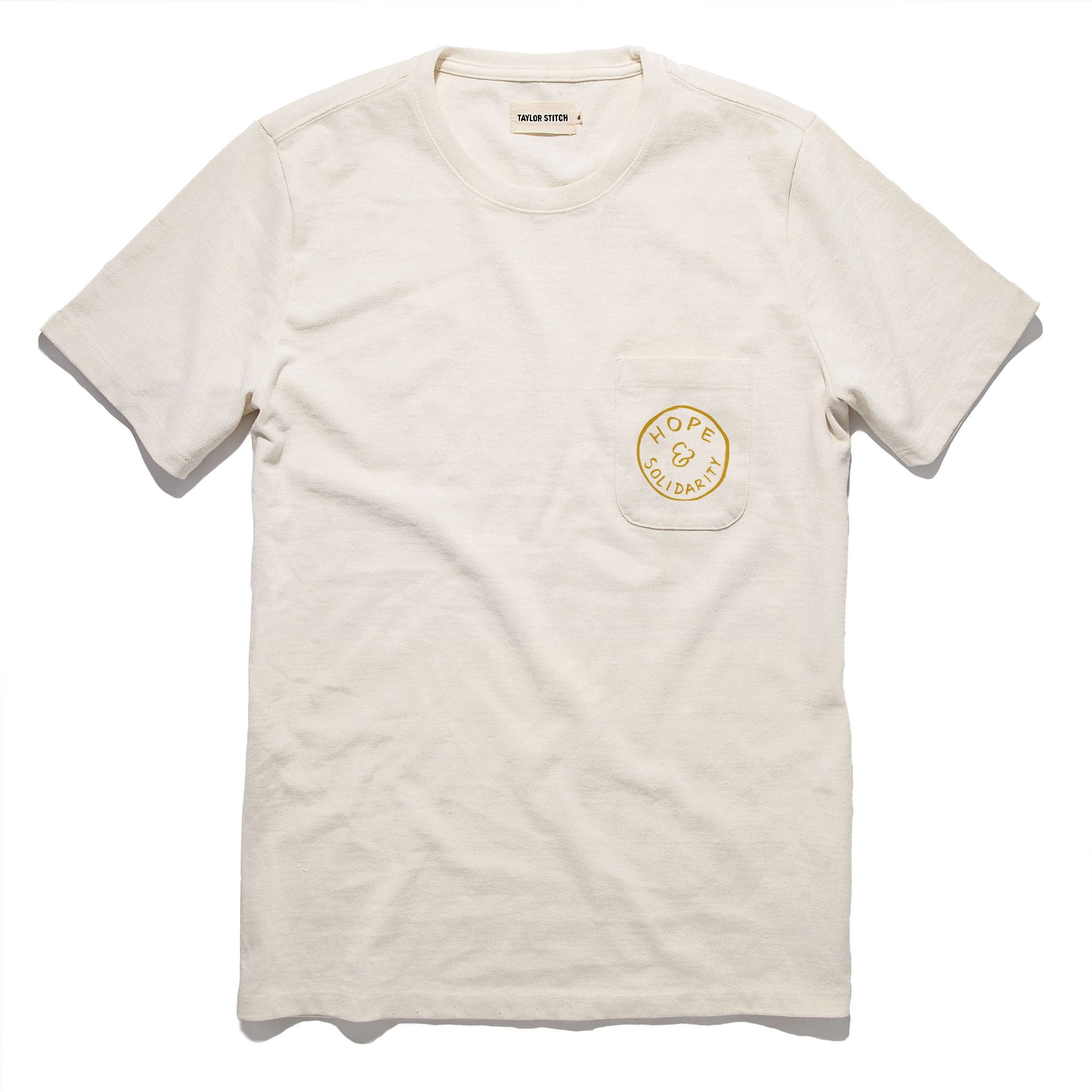 The Hope & Solidarity <br> Heavy Bag Tee in Natural: Featured Image, Knits by Taylor Stitch