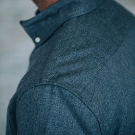 our fit model wearing The Jack in Brushed Heather Navy