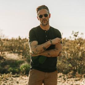 The Short Sleeve Heavy Bag Henley in Cypress - featured image