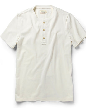The Short Sleeve Heavy Bag Henley in Natural: Featured Image, Knits by Taylor Stitch