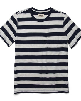 The Heavy Bag Tee in Natural & Navy Rugby Stripe, Knits by Taylor Stitch