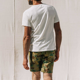 our fit model wearing The Adventure Short in Arid Camo