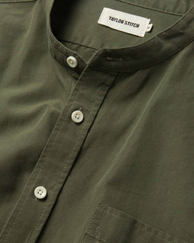 material shot of the collar and buttons, Wovens by Taylor Stitch