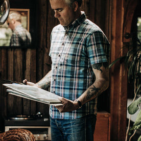 The Short Sleeve Jack in Navy Madras - featured image