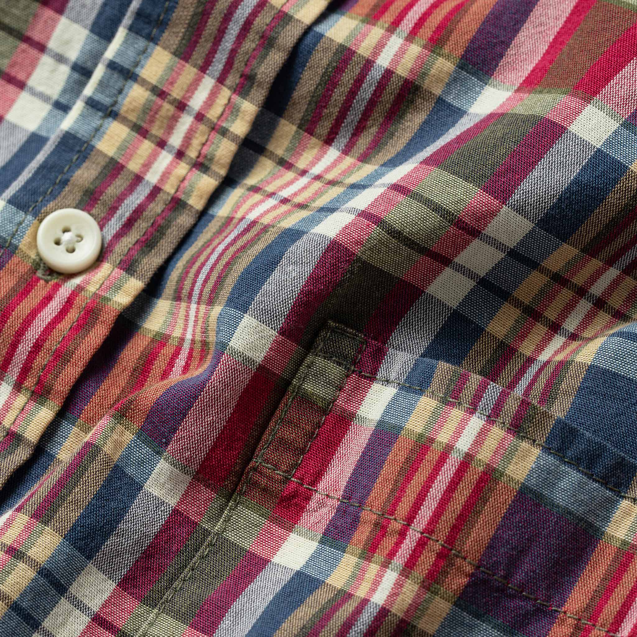 Close up material shot highlighting plaid pattern, Wovens by Taylor Stitch