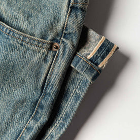 material shot of folded selvage