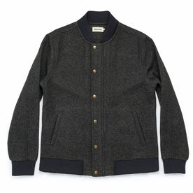 The Bomber Jacket in Charcoal Wool: Featured Image