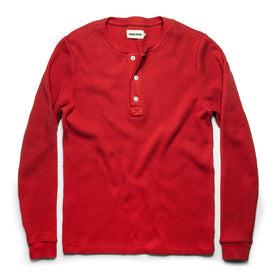 The Heavy Bag Waffle Henley in Cardinal: Featured Image