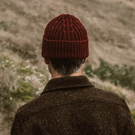 our fit model wearing The Beanie in Maroon