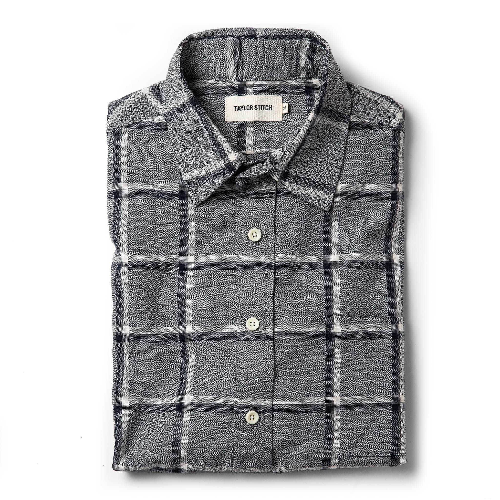 The California in Navy Salt and Pepper Plaid: Featured Image, Wovens by Taylor Stitch