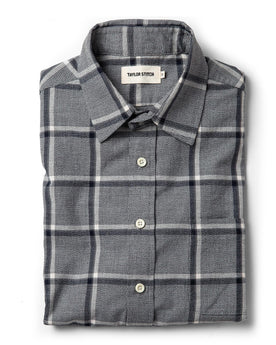 The California in Navy Salt and Pepper Plaid: Featured Image, Wovens by Taylor Stitch
