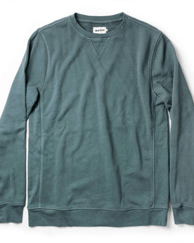 flatlay of The Crewneck in Sea Green Terry, Knits by Taylor Stitch