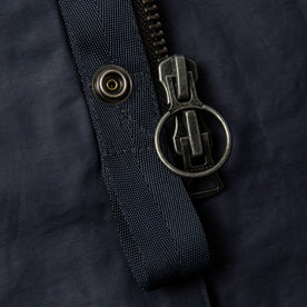 material shot of zipper and button