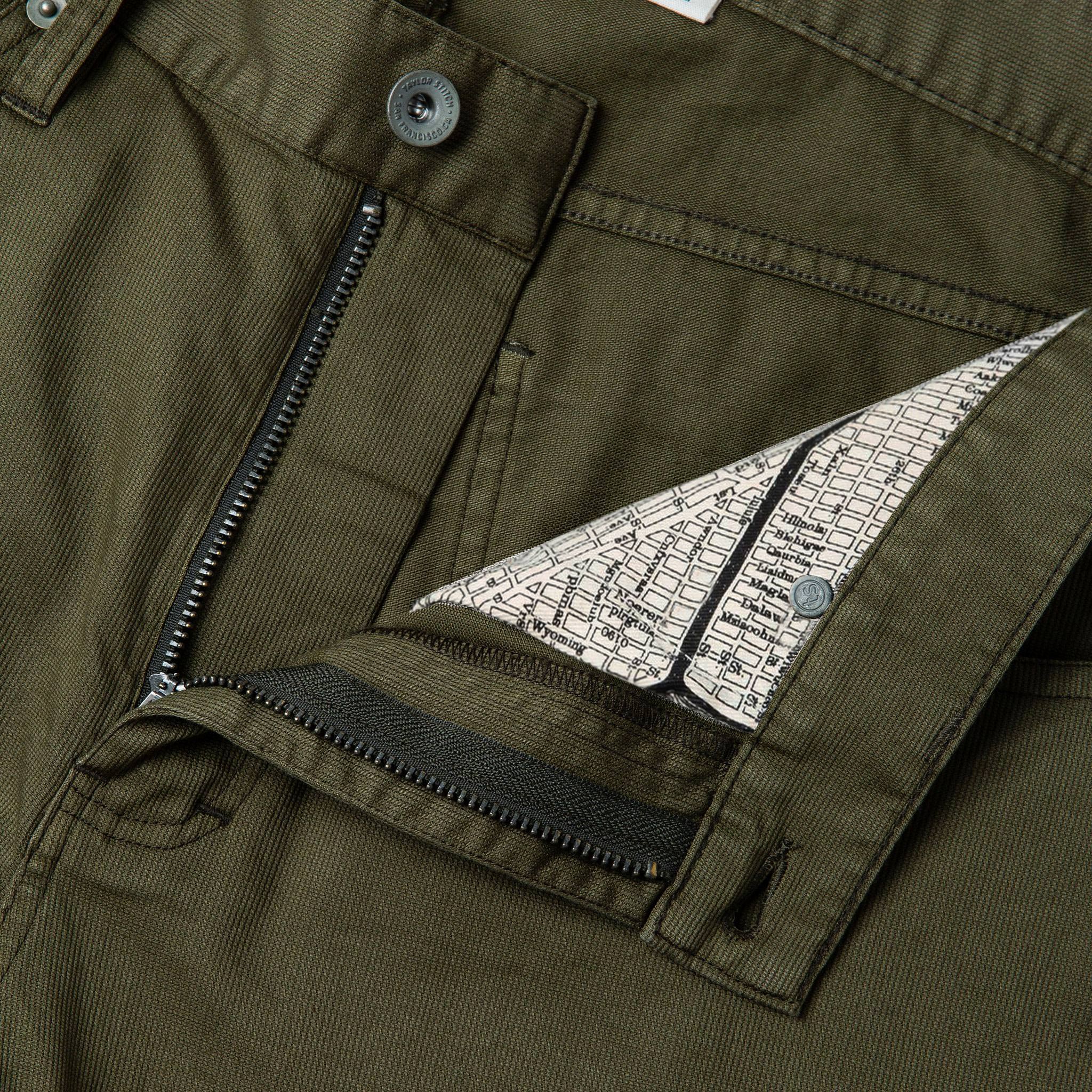 material shot of pocket, Bottoms by Taylor Stitch