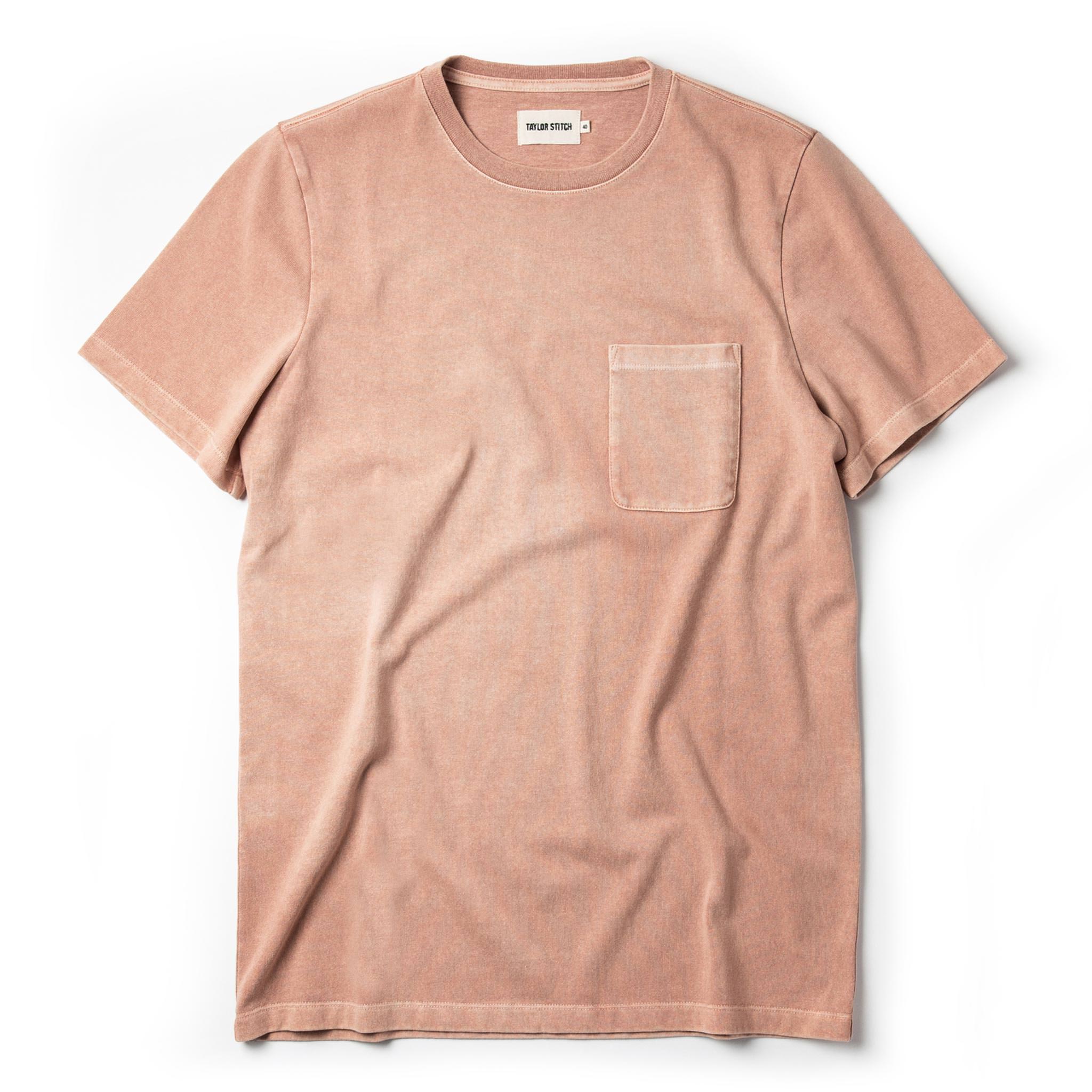 flatlay of The Heavy Bag Tee in Dusty Rose, Knits by Taylor Stitch