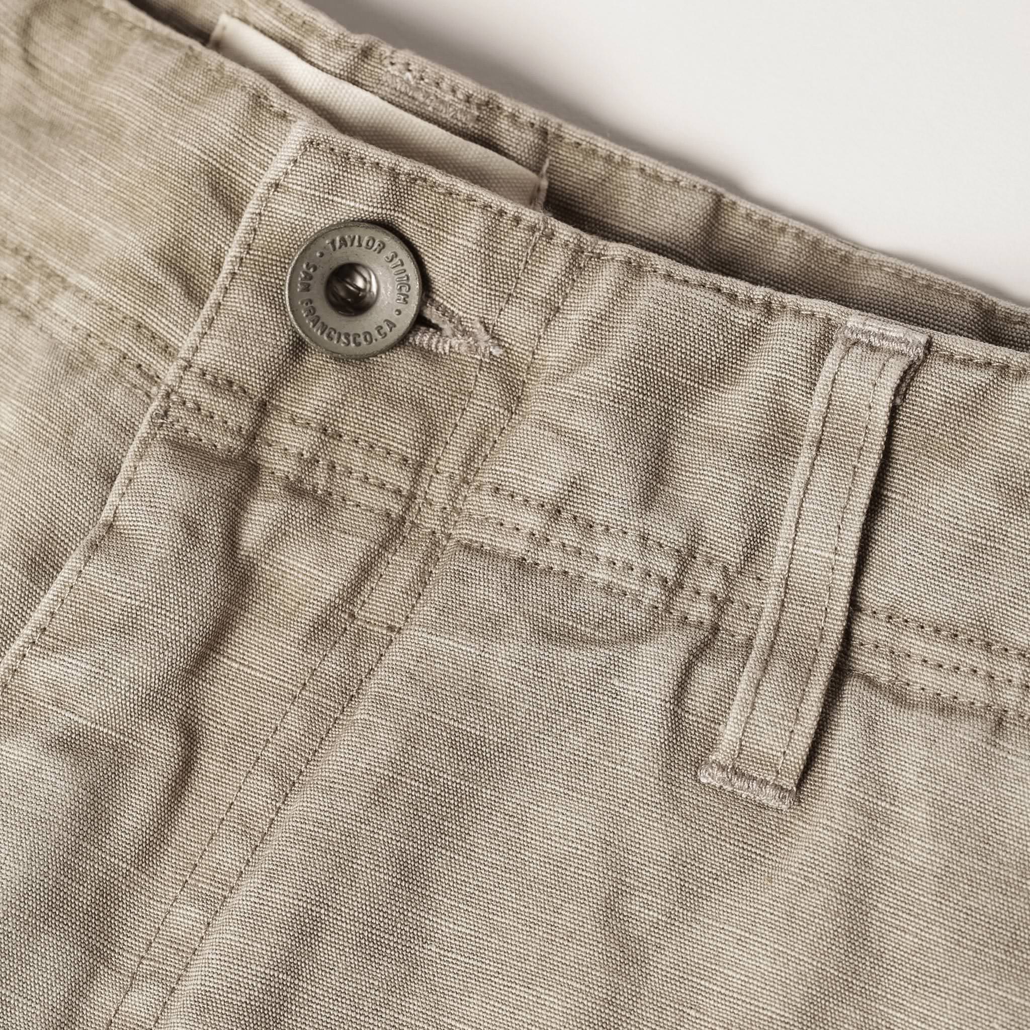 material shot of button, Shorts by Taylor Stitch