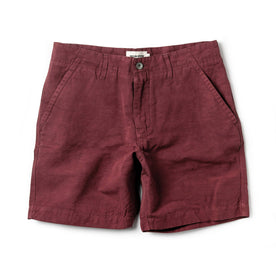 The Morse Short in Brick Red Slub Linen - featured image