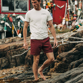 The Morse Short in Brick Red Slub Linen - featured image