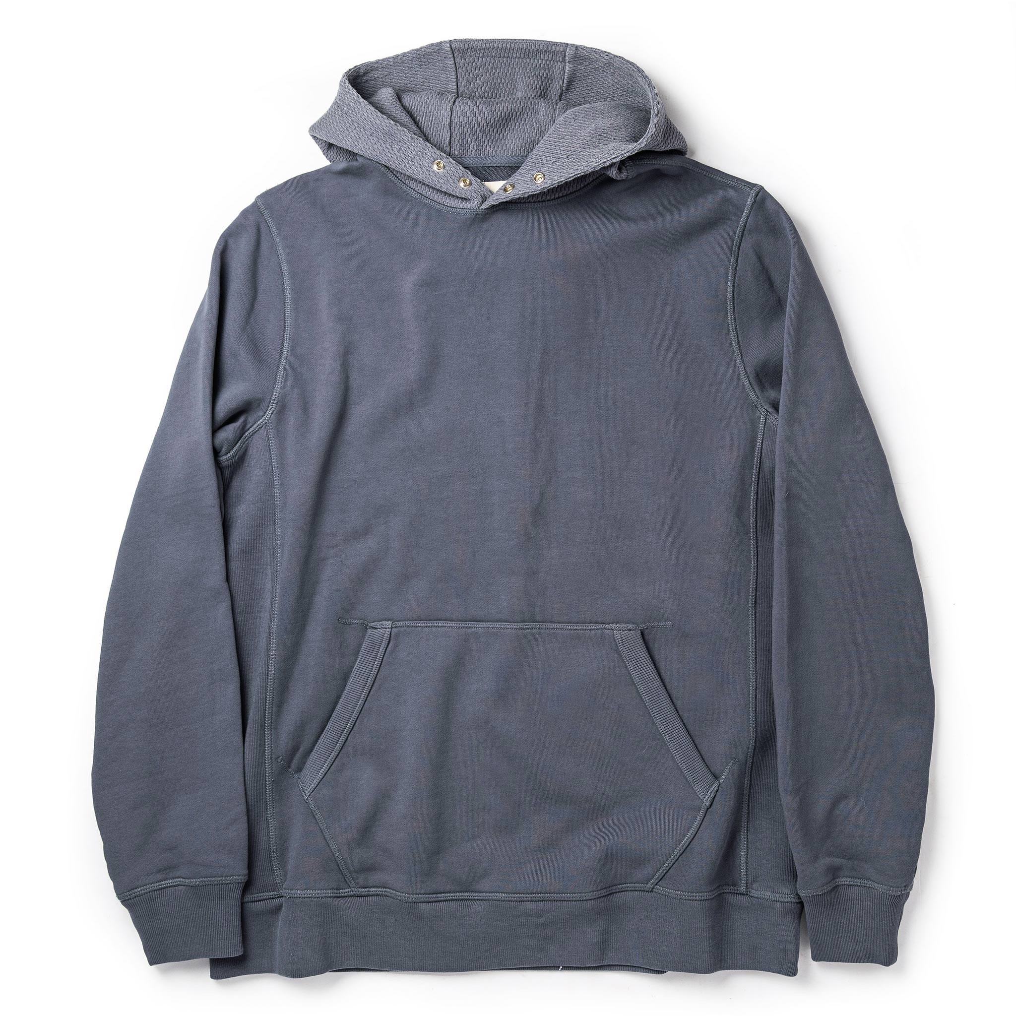 flatlay of The Shackleton Hoodie in Ocean, Knits by Taylor Stitch
