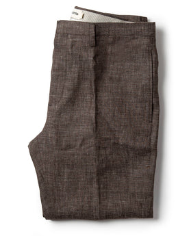 folded flatlay of The Sheffield Trouser in Cocoa Linen, Bottoms by Taylor Stitch