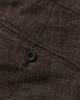 material shot of button on pocket, Bottoms by Taylor Stitch