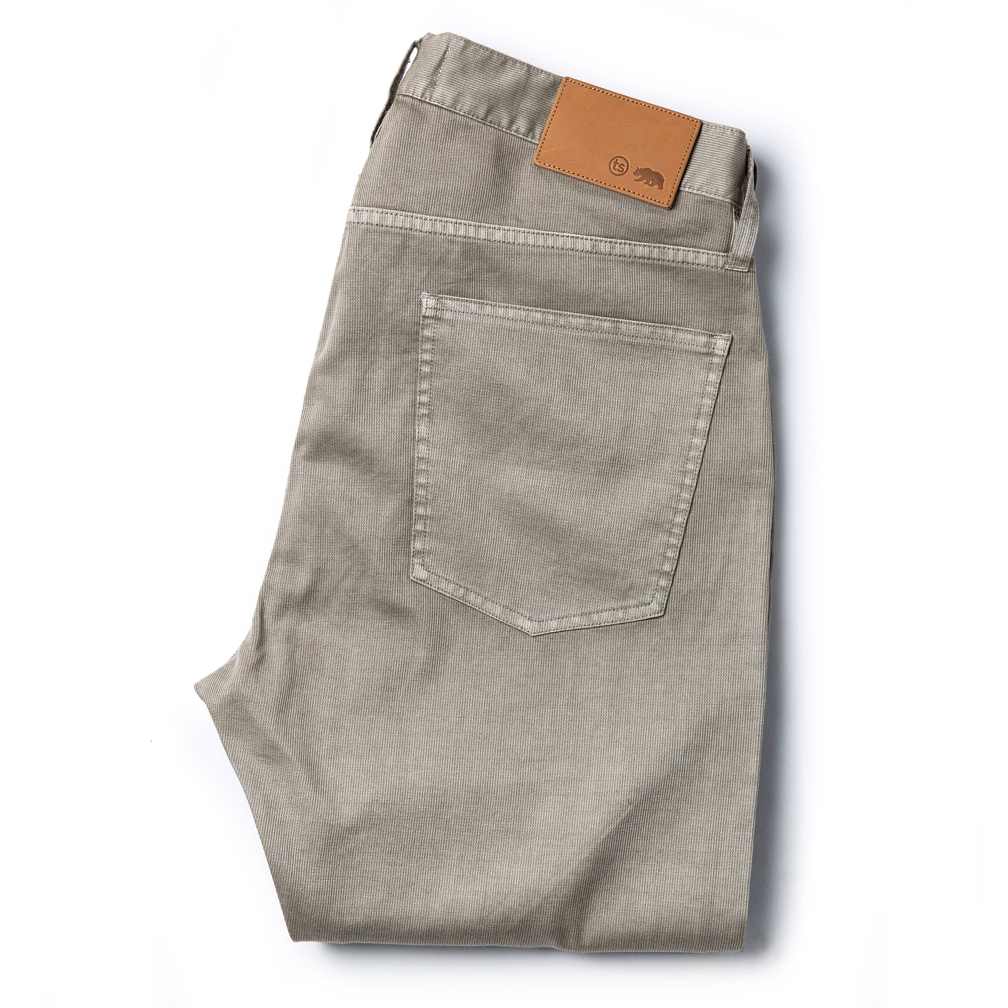 folded flatlay showing patch, Bottoms by Taylor Stitch