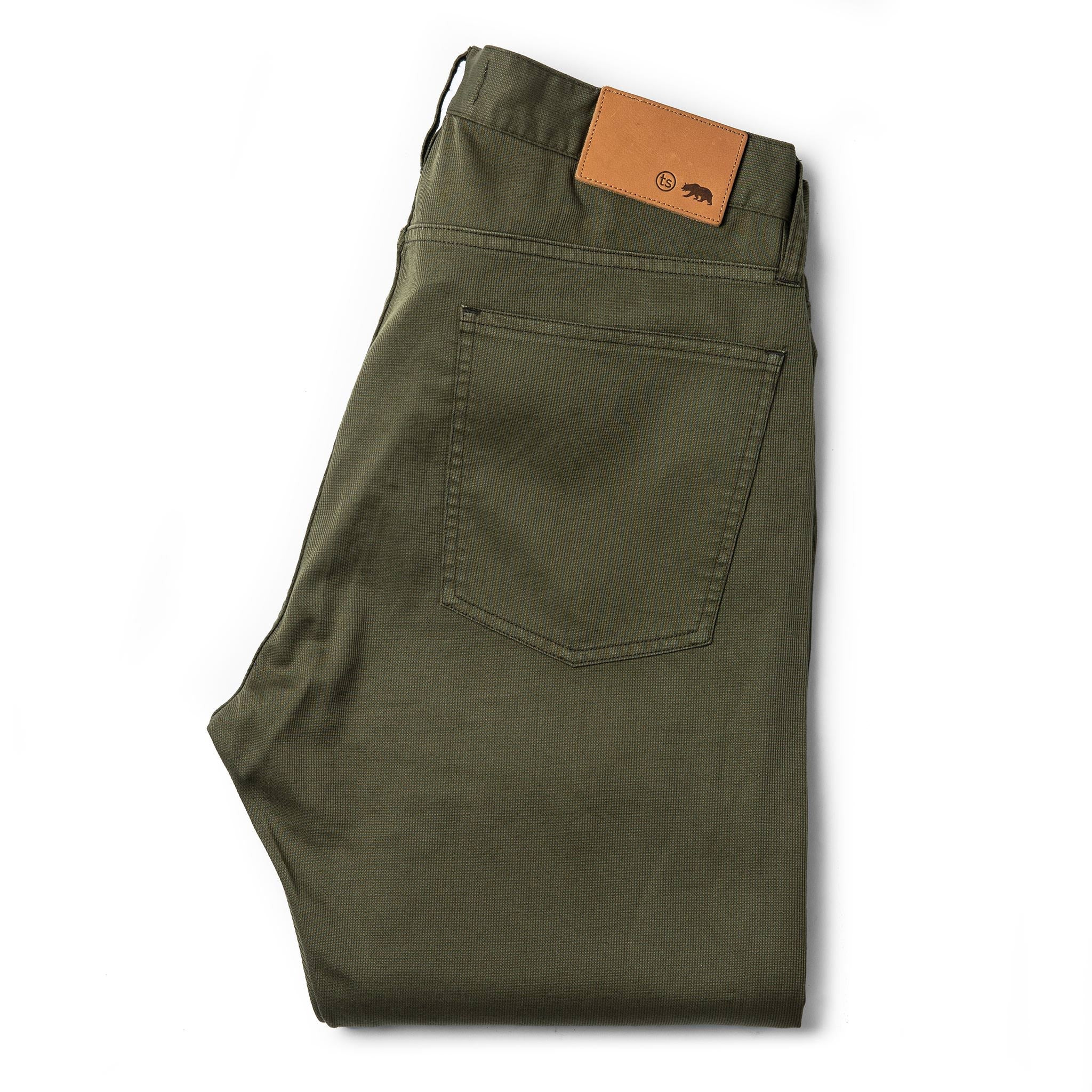 folded flatlay showing patch, Bottoms by Taylor Stitch