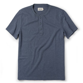 The Short Sleeve Heavy Bag Henley in Atlantic Blue - featured image