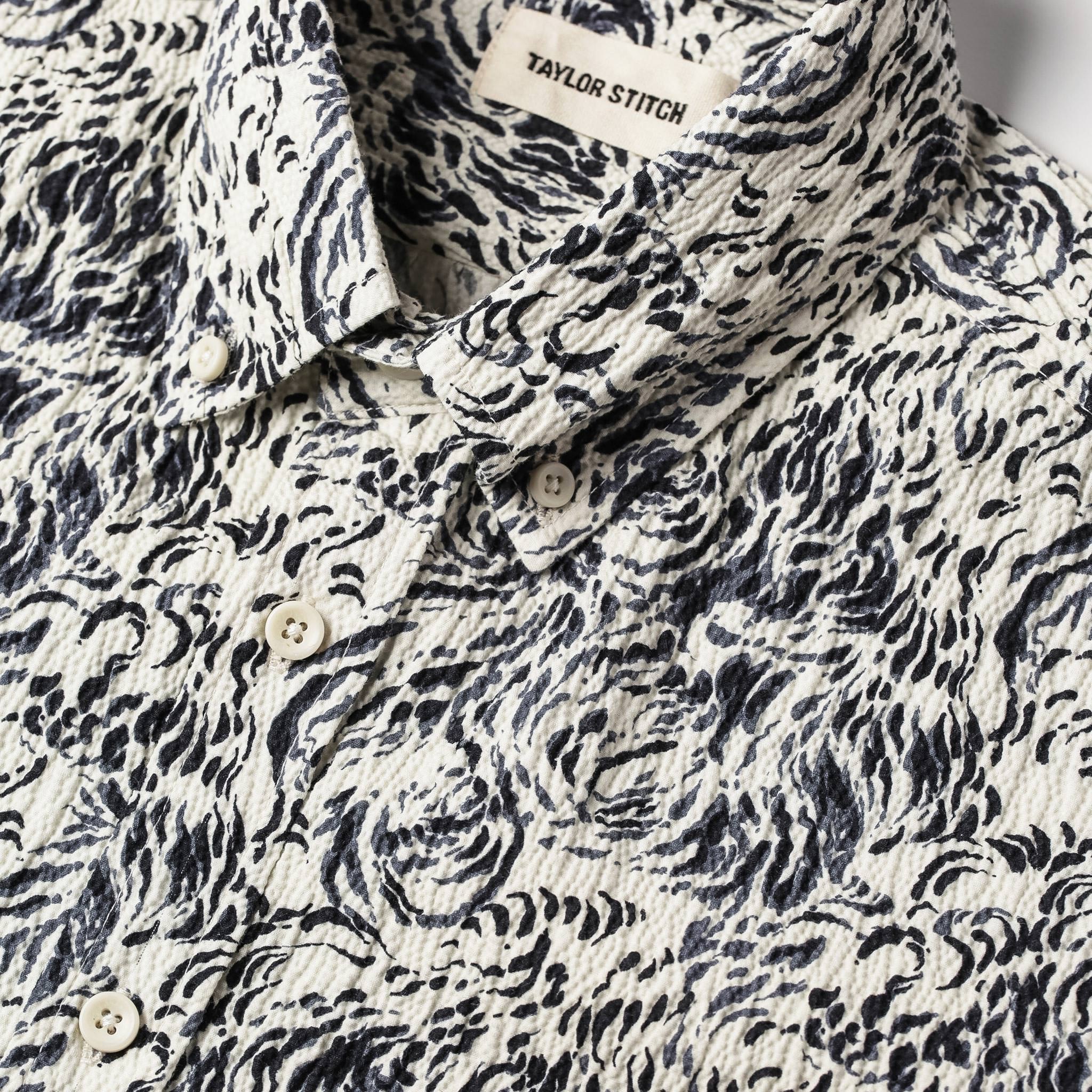 material shot of collar, Wovens by Taylor Stitch