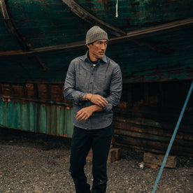 The Utility Shirt in Indigo Crosshatch - featured image